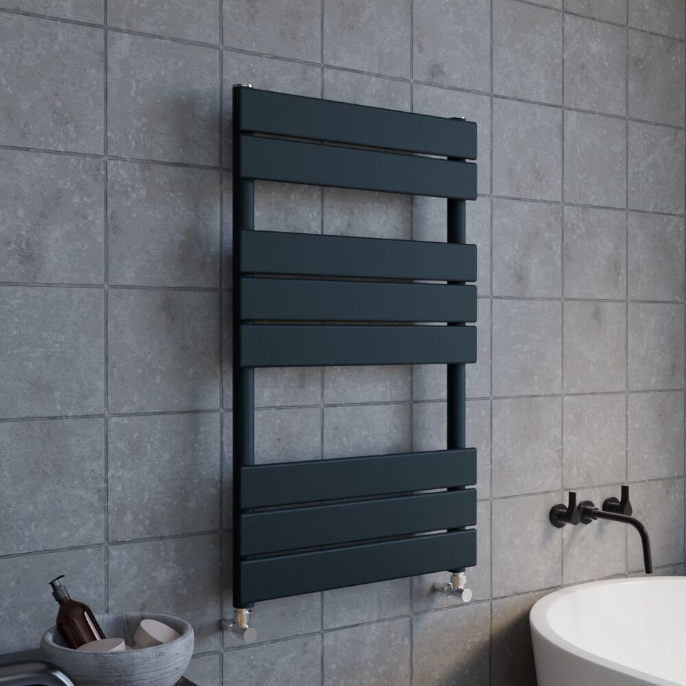 [BHFPA82] Square Flat Towel Radiator 840mm x 500mm, Anthracite - Lifestyle 3