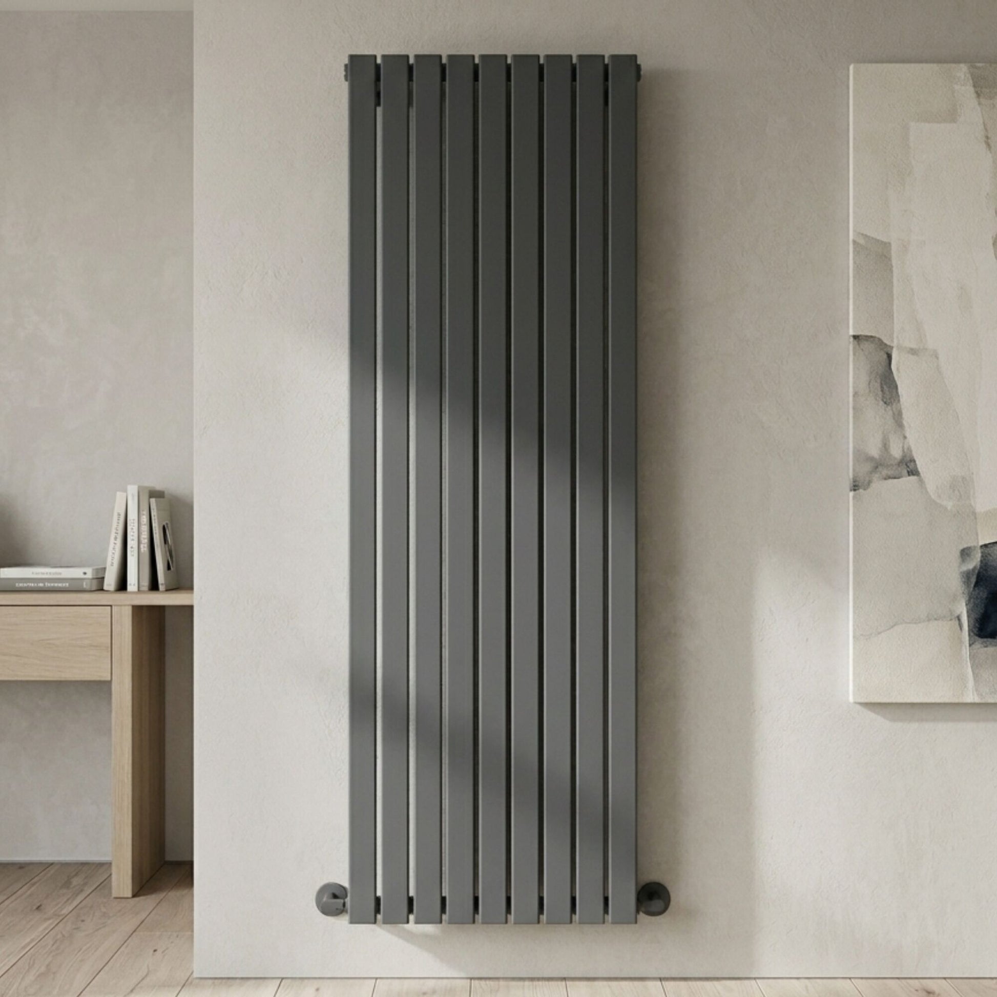 [BHLUA47D] Edingale Modern Square Vertical Double Panel Radiator - Choice of Size and Colour - Silo
