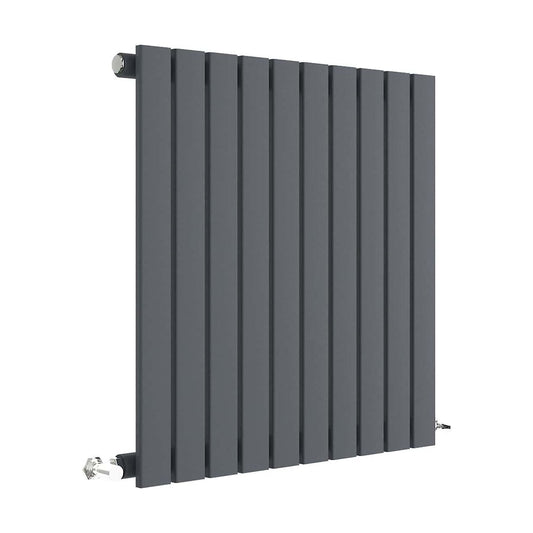[BHLUA55] Balterley Lucia Square Horizontal Single Panel Radiator, 600mm x 586mm - Anthracite - Cutout