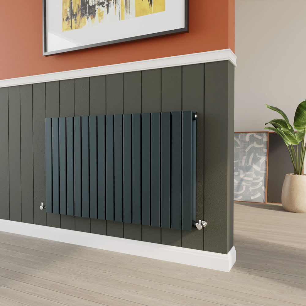 [BHLUA56D] Edingale Contemporary Square Horizontal Double Panel Radiator - Choice of Size and Colour - Lifestyle 2
