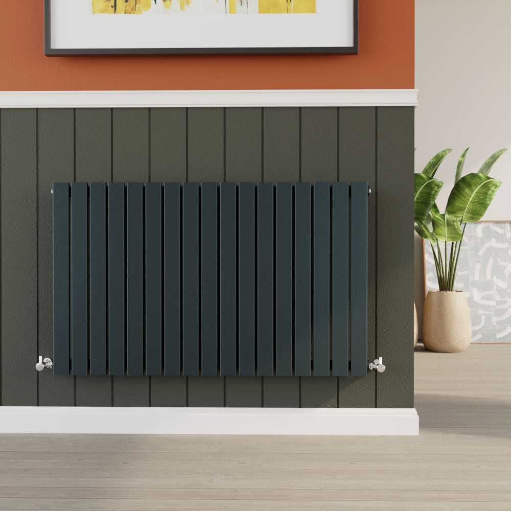 [BHLUA56] Balterley Lucia Square Horizontal Single Panel Radiator, 600mm x 992mm - Anthracite - Lifestyle 1