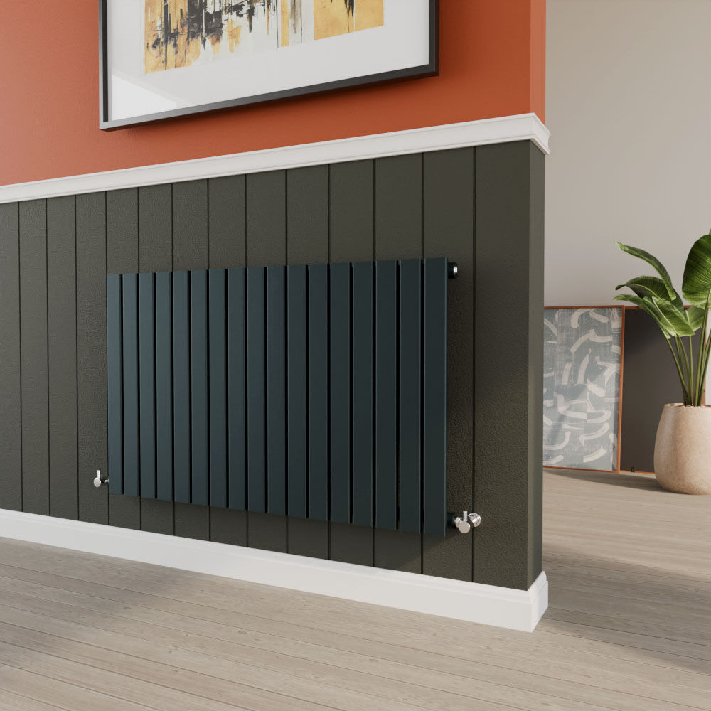 [BHLUA56] Balterley Lucia Square Horizontal Single Panel Radiator, 600mm x 992mm - Anthracite - Lifestyle 2