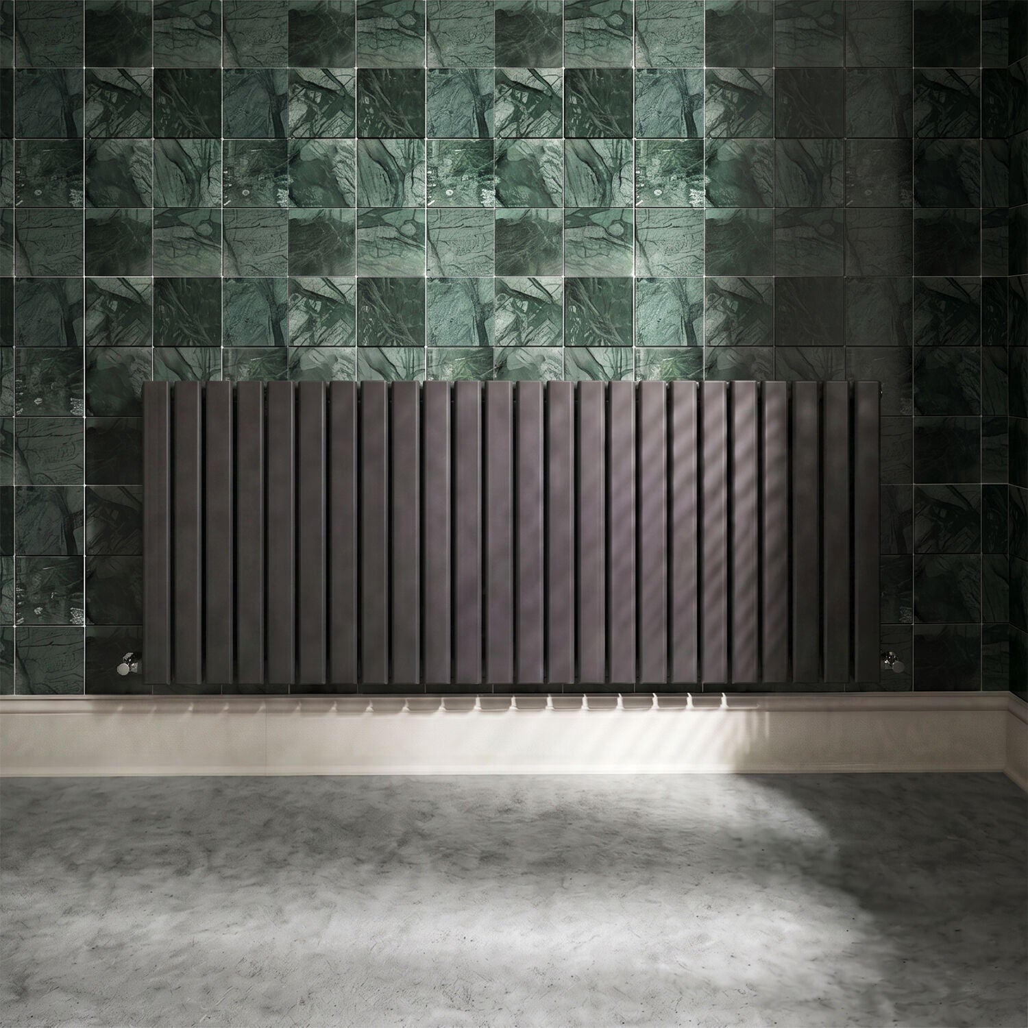 [BHLUA59D] Edingale Contemporary Square Horizontal Double Panel Radiator - Choice of Size and Colour - Silo