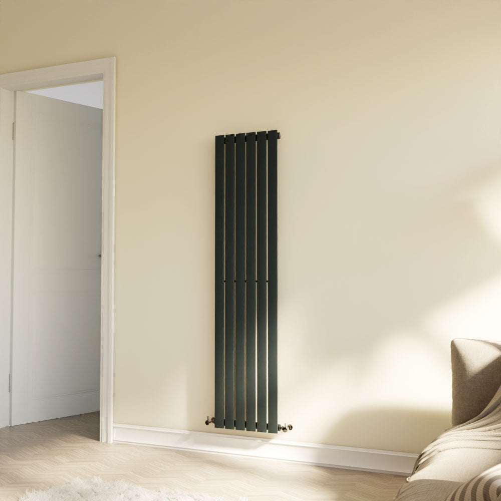 [BHLUA71] Edingale Vertical Single Panel Radiator, Square Design - Choice of Size and Colour - Lifestyle 2