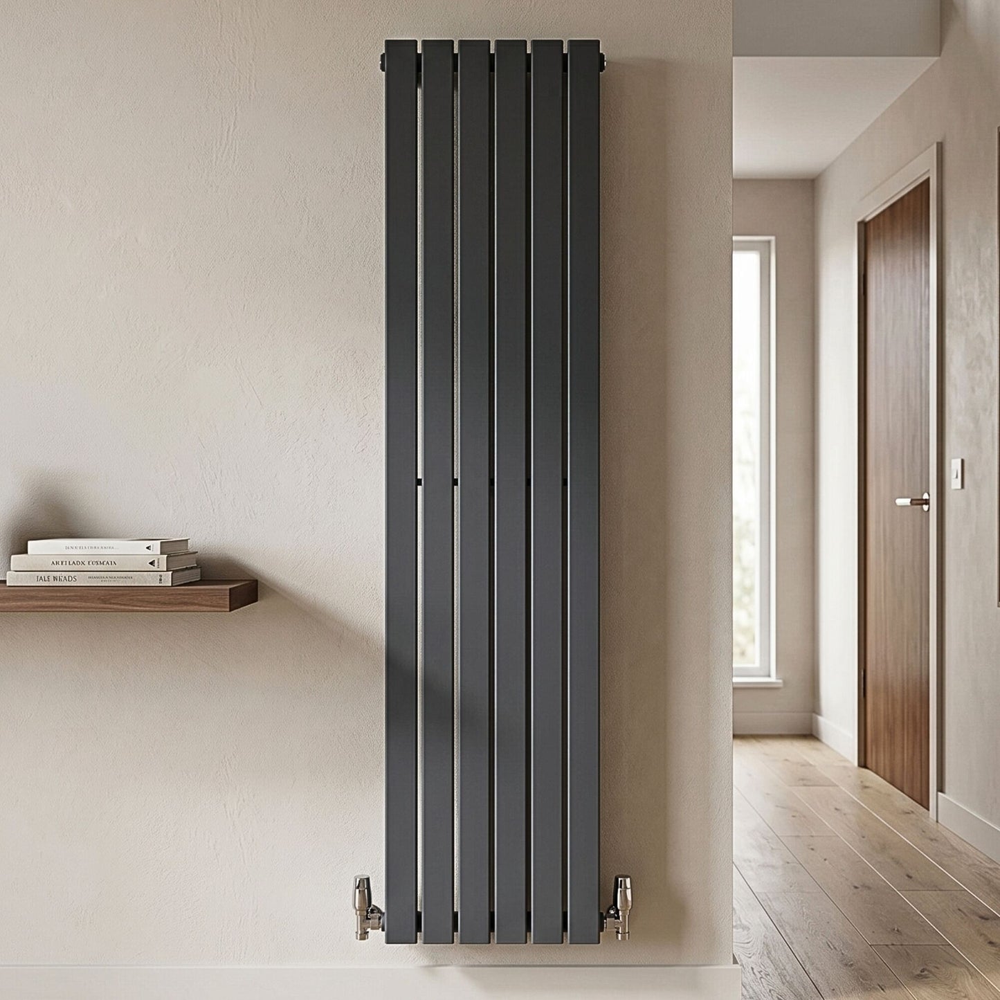 [BHLUA71] Edingale Vertical Single Panel Radiator, Square Design - Choice of Size and Colour - Silo