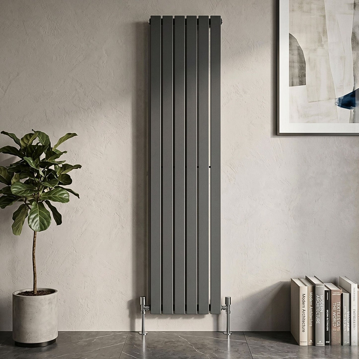 [BHLUA72] Edingale Vertical Single Panel Radiator, Square Design - Choice of Size and Colour - Silo