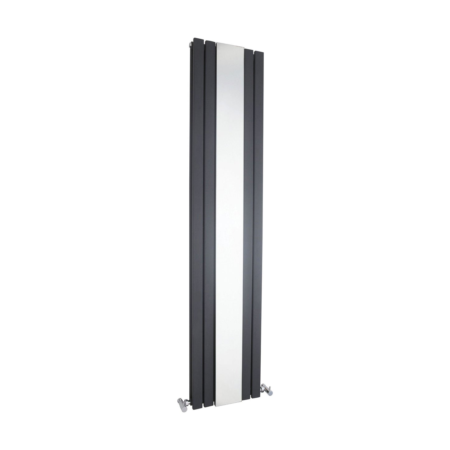 [BHLUA84] Edingale Square Vertical Double Panel Radiator with Mirror, 3344 BTU, 1800mm x 354mm - Choice of Colour - Cutout