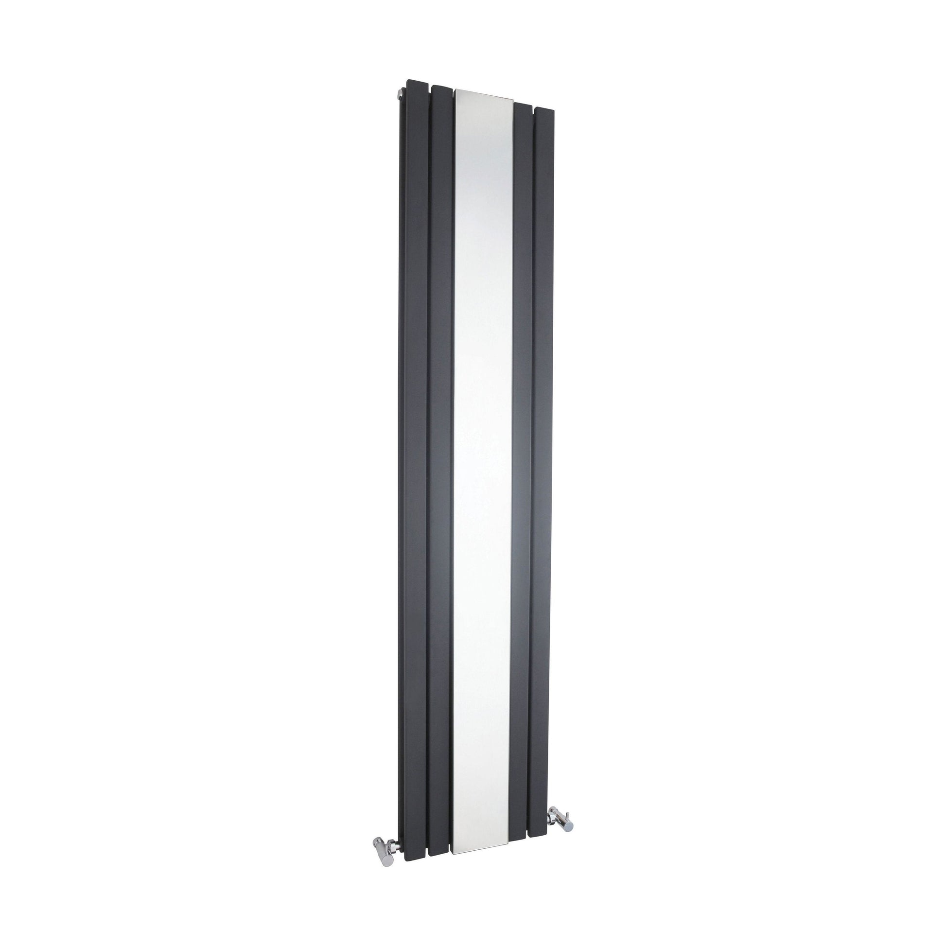 [BHLUA84] Edingale Square Vertical Double Panel Radiator with Mirror, 3344 BTU, 1800mm x 354mm - Choice of Colour - Cutout