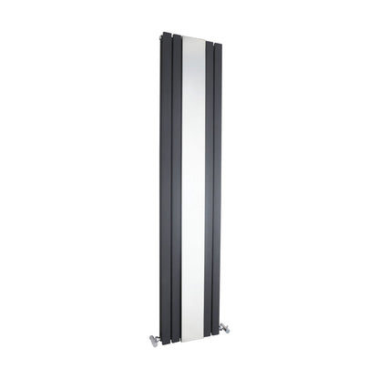 [BHLUA84] Edingale Square Vertical Double Panel Radiator with Mirror, 3344 BTU, 1800mm x 354mm - Choice of Colour - Cutout