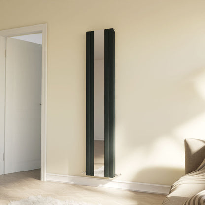 [BHLUA84] Edingale Square Vertical Double Panel Radiator with Mirror, 3344 BTU, 1800mm x 354mm - Choice of Colour - Lifestyle 2