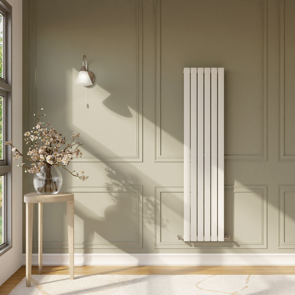 [BHLUW41] Edingale Vertical Single Panel Radiator, Square Design - Choice of Size and Colour - Lifestyle 1