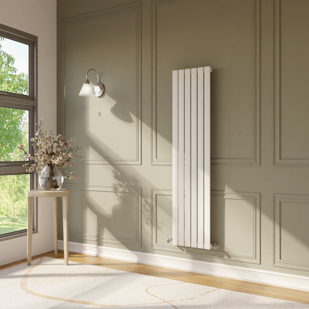 [BHLUW41] Edingale Vertical Single Panel Radiator, Square Design - Choice of Size and Colour - Lifestyle 2