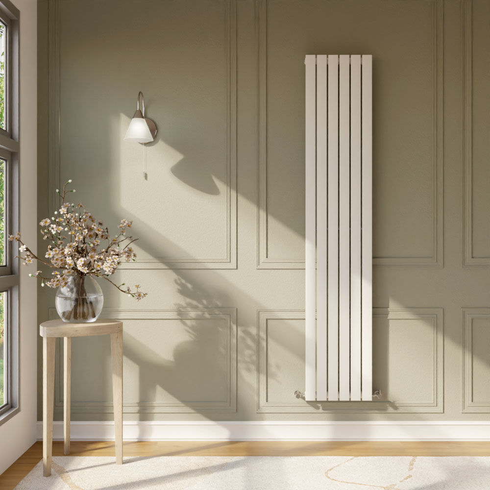 [BHLUW42] Edingale Vertical Single Panel Radiator, Square Design - Choice of Size and Colour - Lifestyle 1