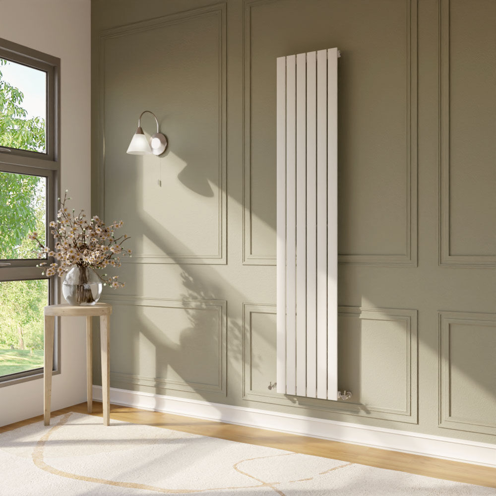 [BHLUW42] Edingale Vertical Single Panel Radiator, Square Design - Choice of Size and Colour - Lifestyle 2