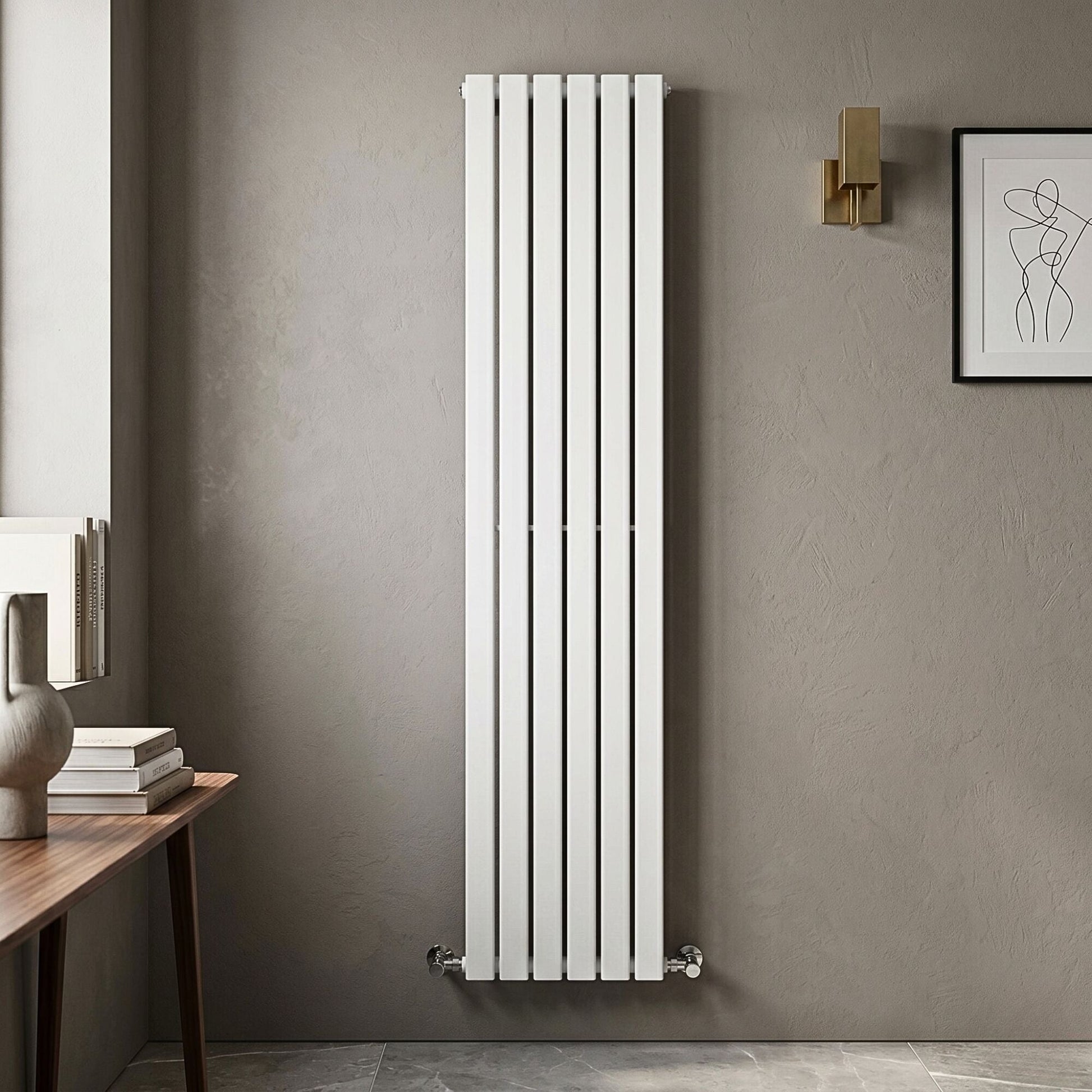 [BHLUW42] Edingale Vertical Single Panel Radiator, Square Design - Choice of Size and Colour - Silo