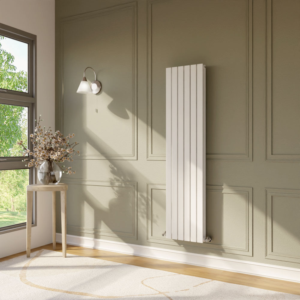 [BHLUW43] Edingale Modern Square Vertical Double Panel Radiator - Choice of Size and Colour - Lifestyle 2