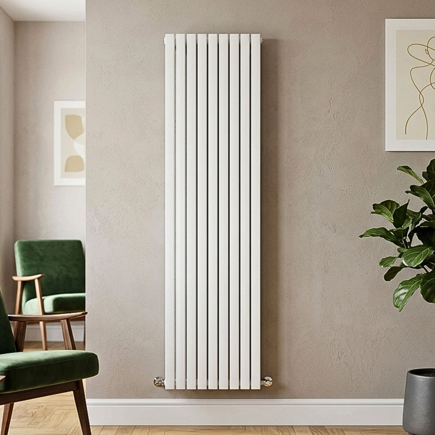 [BHLUW47D] Edingale Modern Square Vertical Double Panel Radiator - Choice of Size and Colour - Silo