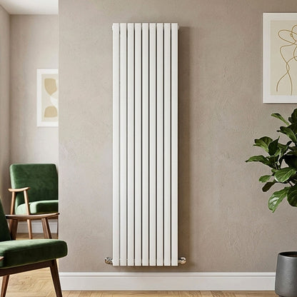 [BHLUW47D] Edingale Modern Square Vertical Double Panel Radiator - Choice of Size and Colour - Silo
