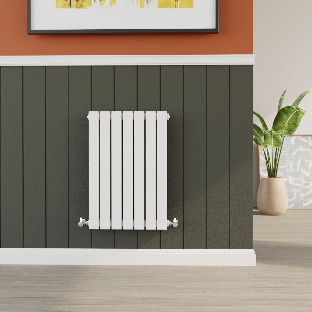[BHLUW54] Balterley Lucia Square Horizontal Single Panel Radiator, 600mm x 412mm - Satin White - Lifestyle 1