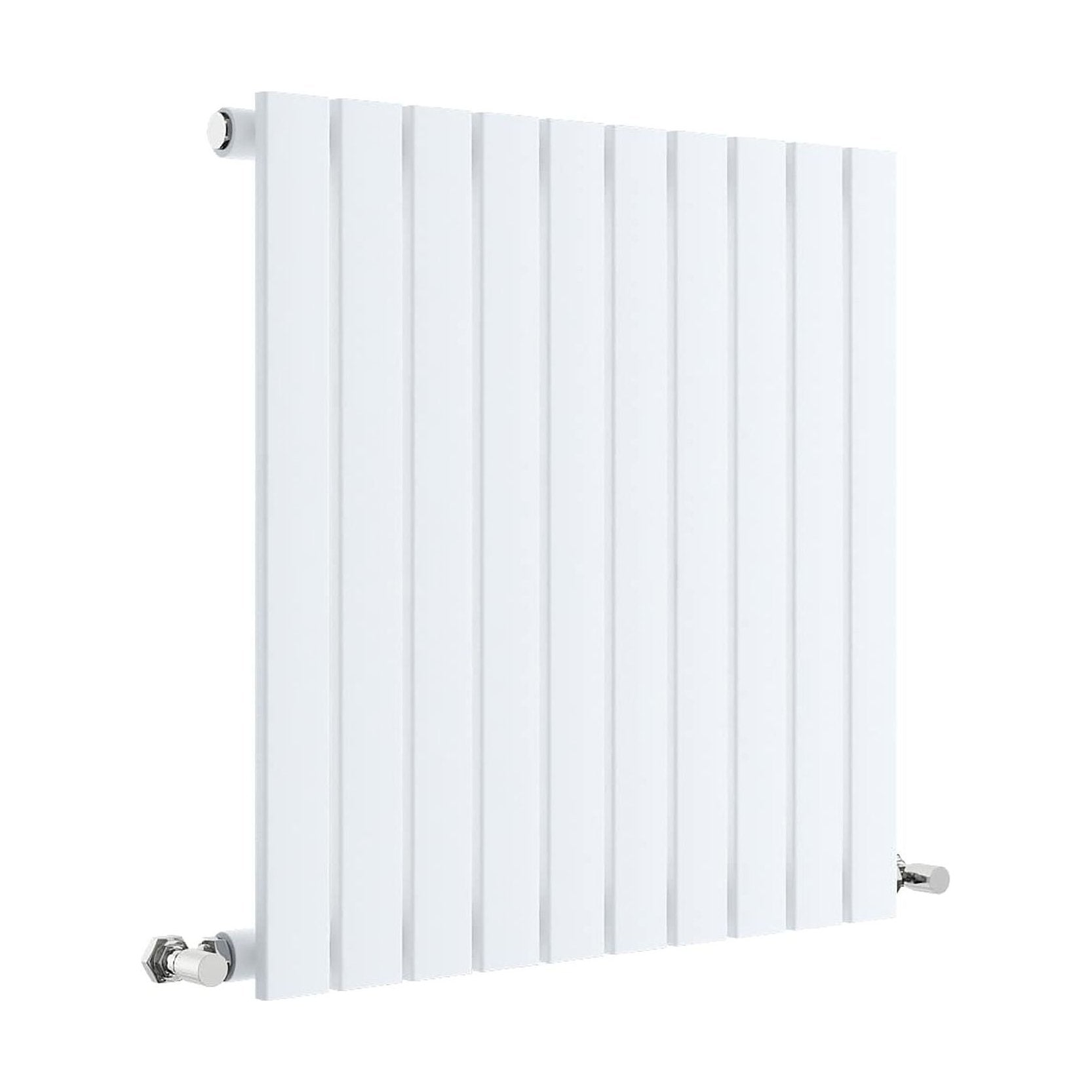 [BHLUW55] Balterley Lucia Square Horizontal Single Panel Radiator, 600mm x 586mm - Satin White - Cutout