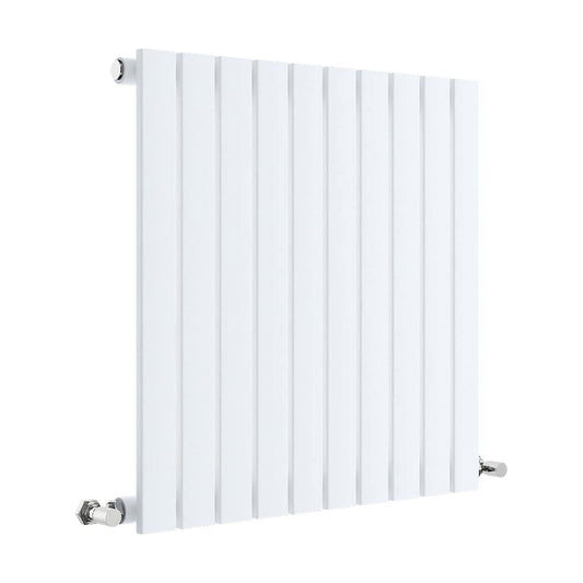[BHLUW55] Balterley Lucia Square Horizontal Single Panel Radiator, 600mm x 586mm - Satin White - Cutout