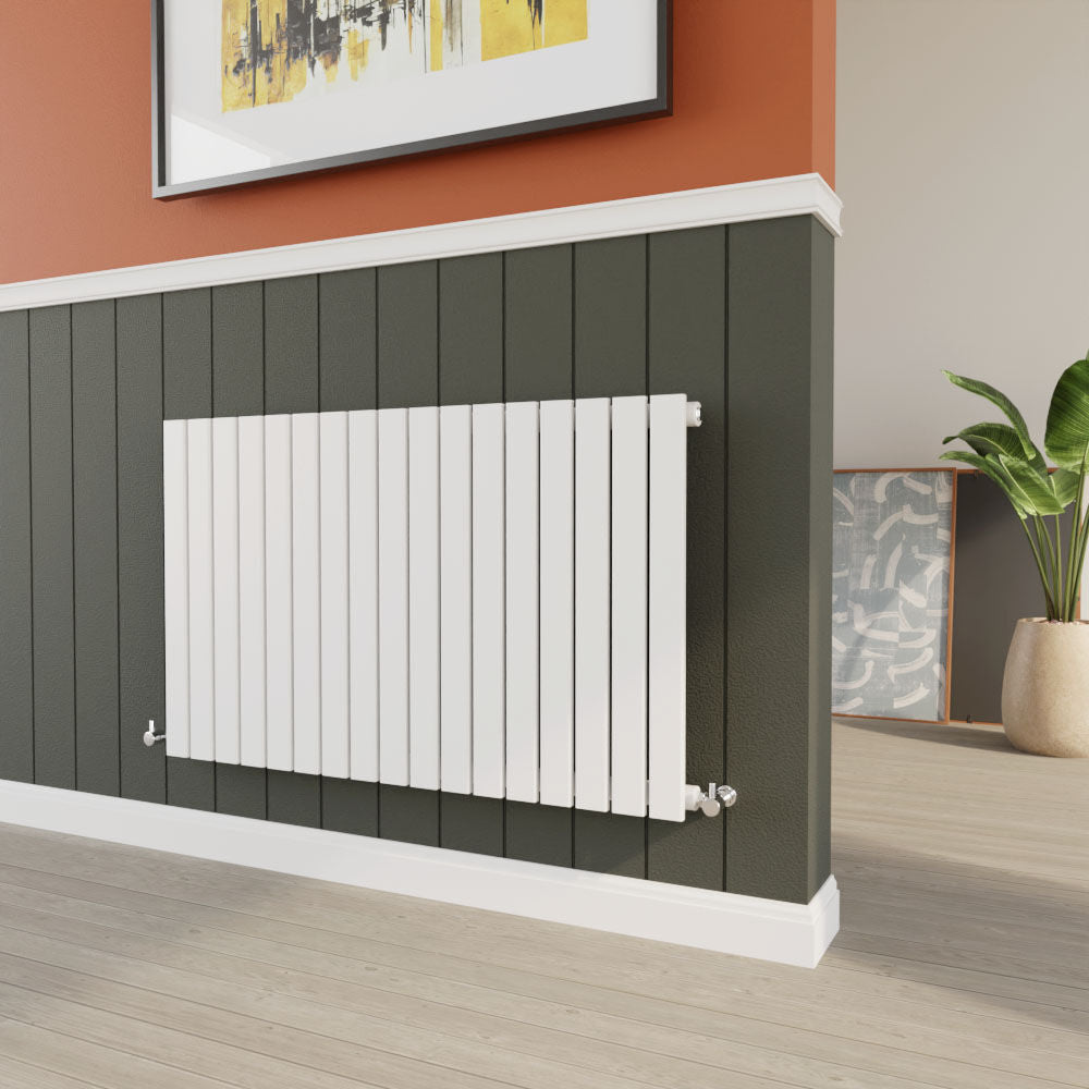 [BHLUW56] Balterley Lucia Square Horizontal Single Panel Radiator, 600mm x 992mm - Satin White - Lifestyle 2