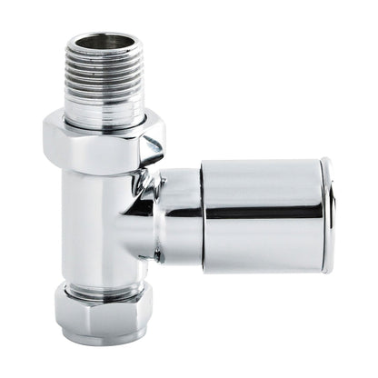 [BHRV001] Straight Round Modern Radiator Valves, Sold in Pairs - Chrome - Cutout