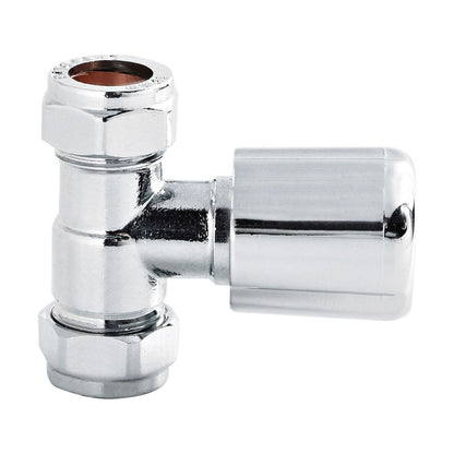[BHRV004] Straight Round Radiator Valves, Sold in Pairs - Chrome - Cutout