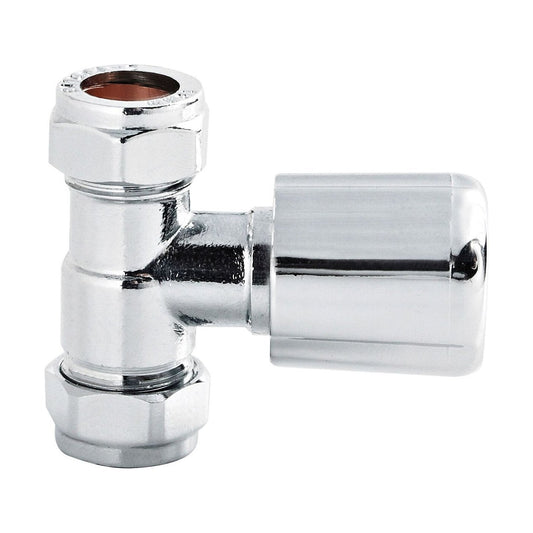 [BHRV004] Straight Round Radiator Valves, Sold in Pairs - Chrome - Cutout