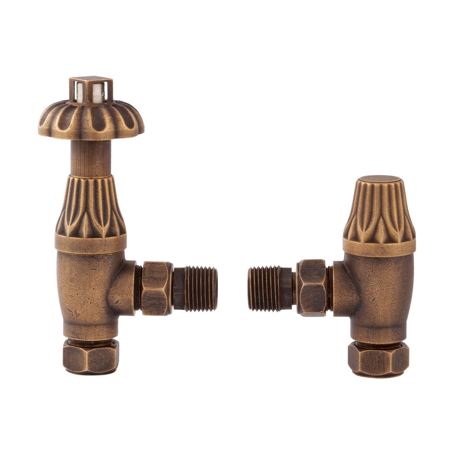 [BHRV006] Heating Accessories Thermostatic Radiator Valve Pack, Antique Brass - Cutout