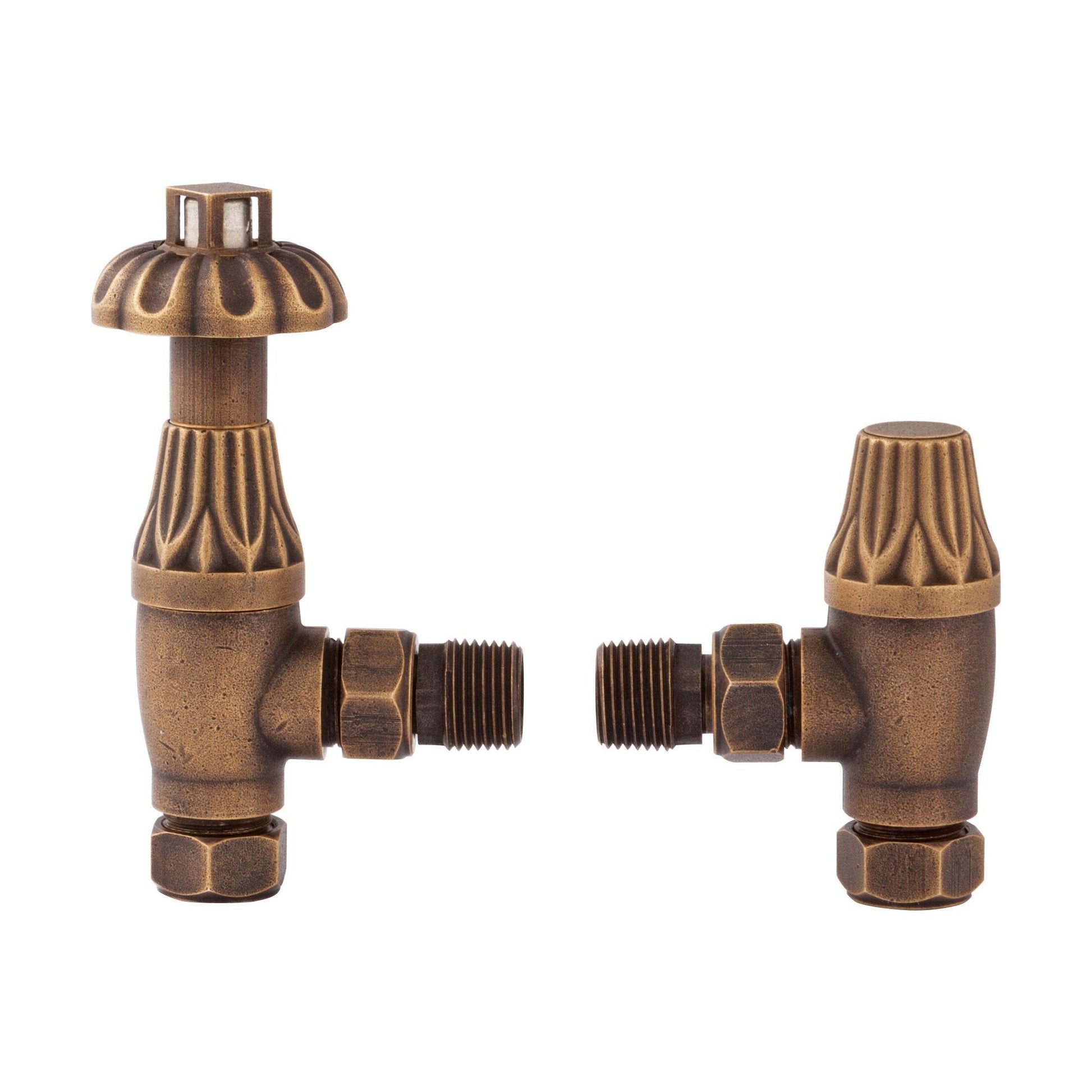 [BHRV006] Heating Accessories Thermostatic Radiator Valve Pack, Antique Brass - Cutout