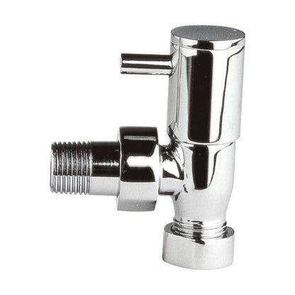 [BHRV310] Balterley Contemporary Angled Round Radiator Valves with Decorative Pipes - Chrome - Cutout