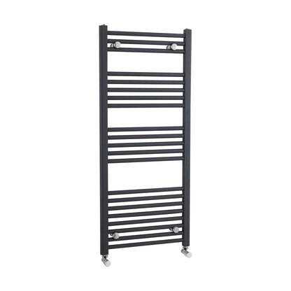 [BHSL105] Balterley Contemporary Heated Vertical Towel Rail with Straight Rails, 1672 BTU, 1150mm x 500mm Bathroom Radiator - Anthracite - Cutout