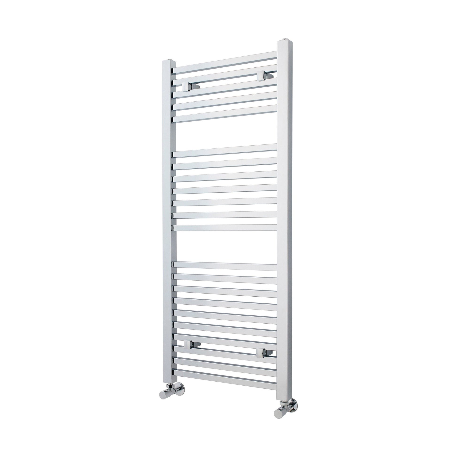 [BHSL109] Balterley Contemporary Heated Vertical Towel Ladder Rail with Square Rails, 1167 BTU, 1200mm x 500mm Bathroom Radiator - Chrome - Cutout