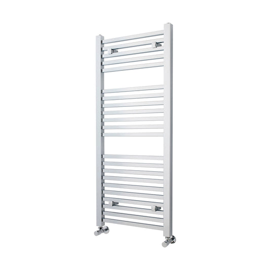 [BHSL109] Balterley Contemporary Heated Vertical Towel Ladder Rail with Square Rails, 1167 BTU, 1200mm x 500mm Bathroom Radiator - Chrome - Cutout