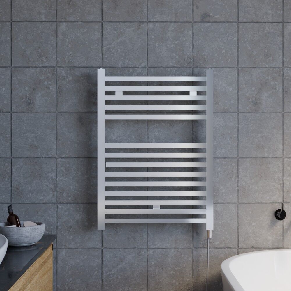 [BHSL150] Electric Vertical Square Towel Rail with 14 Rails - 690mm x 500mm - 200 Watt - Chrome - Lifestyle 1
