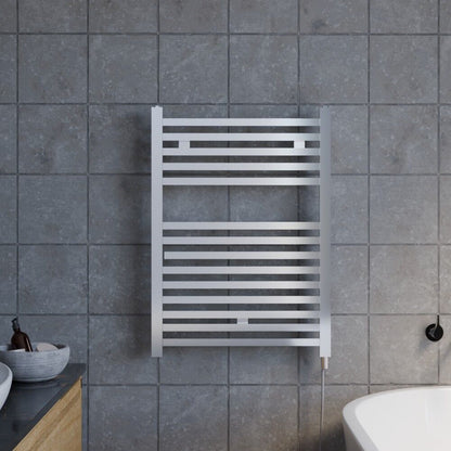 [BHSL150] Electric Vertical Square Towel Rail with 14 Rails - 690mm x 500mm - 200 Watt - Chrome - Lifestyle 1
