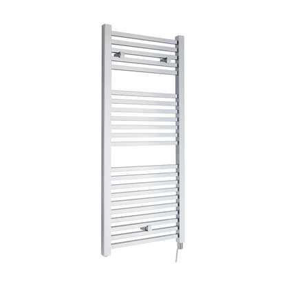 [BHSL151] Electric Vertical Square Towel Rail with 22 Rails - 1110mm x 500mm - 300 Watt - Chrome - Cutout