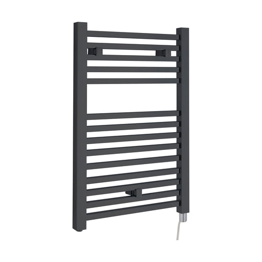 [BHSL152] Electric Vertical Square Towel Rail with 14 Rails - 690mm x 500mm - 300 Watt - Anthracite - Cutout
