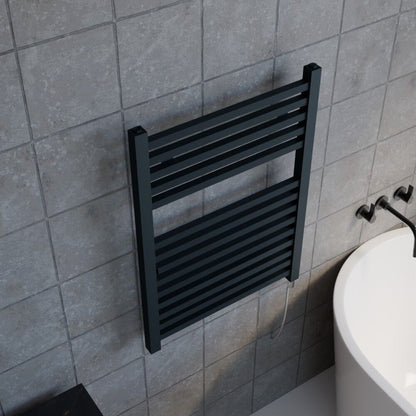 [BHSL152] Electric Vertical Square Towel Rail with 14 Rails - 690mm x 500mm - 300 Watt - Anthracite - Lifestyle 2