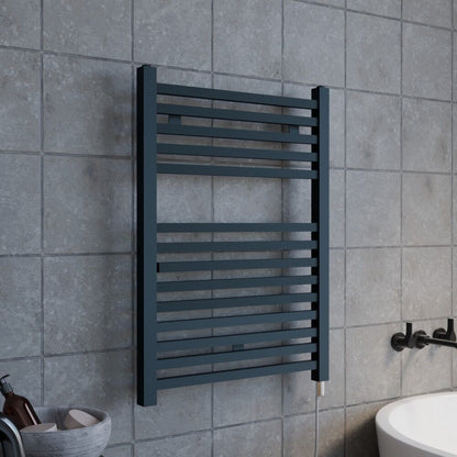 [BHSL152] Electric Vertical Square Towel Rail with 14 Rails - 690mm x 500mm - 300 Watt - Anthracite - Lifestyle 3