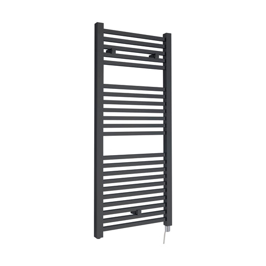 [BHSL153] Electric Vertical Square Towel Rail with 22 Rails - 1110mm x 500mm - 500 Watt - Anthracite - Cutout
