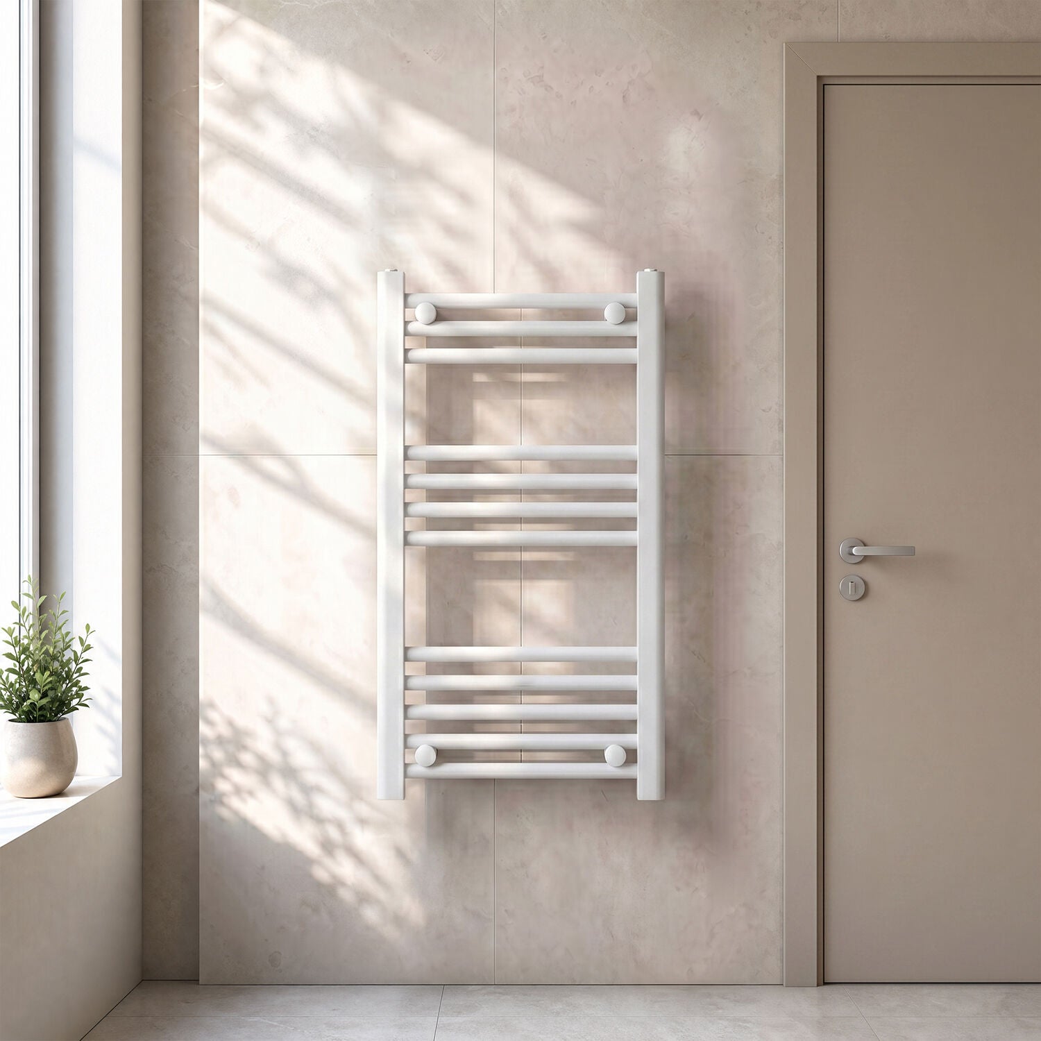 [BHSL95080] Balterley Straight Towel Radiator - 800 x 500mm - Silo