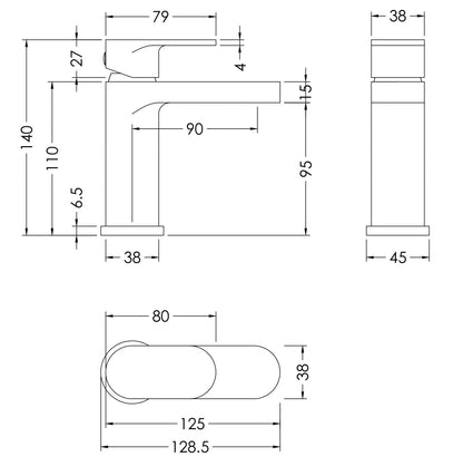 Binsey Mini Basin Mixer With Push Button Waste
