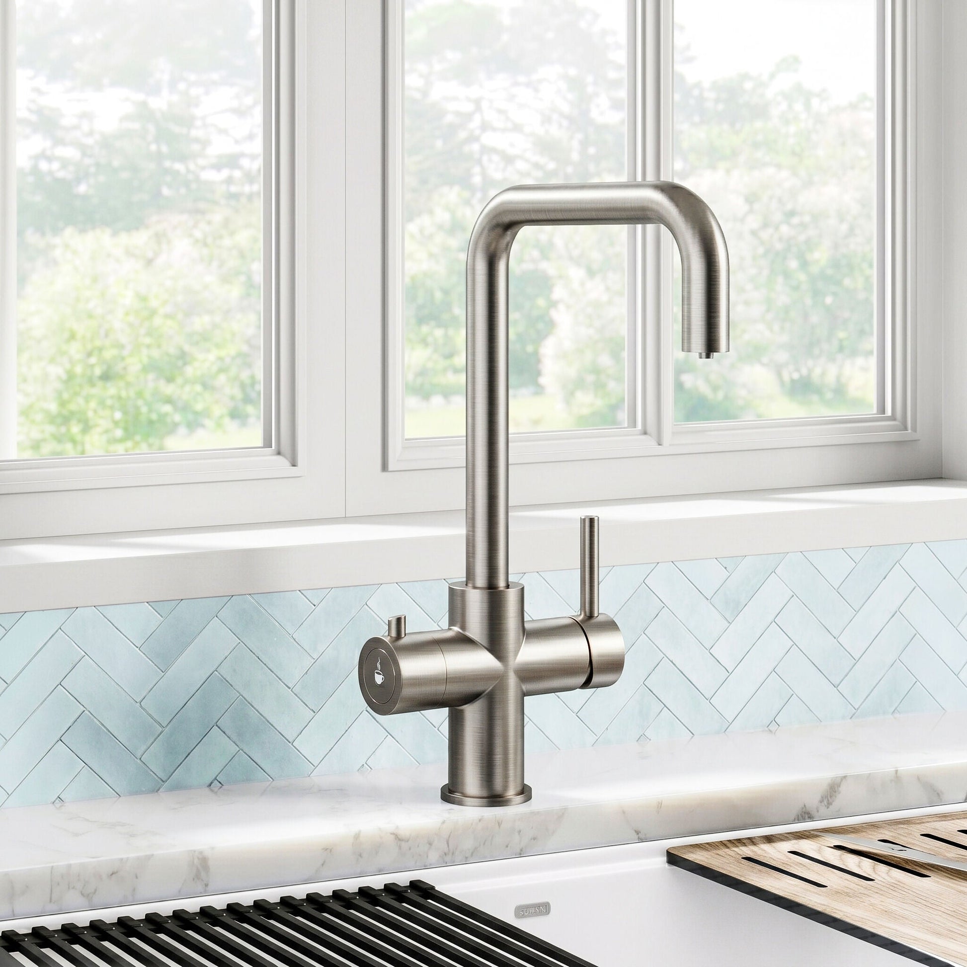 [BKHT1205DL] Fulford 3 in 1 Boiling Water Tap Kit, Instant Hot Water Tap with Dual Lever Handles, Tank and Filter - Choice of Colour - Silo