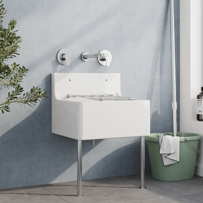 [BKL301] Traditional Cleaner Sink Legs and Bracket (Sink Not Included) - Brushed Stainless Steel - Lifestyle 3