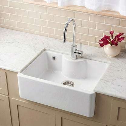 [BKS205] Single Bowl Fireclay Ceramic Butler Kitchen Sink - Variety of Sizes and Features Available - Silo