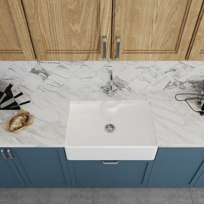 [BKS208WT2] Single Bowl Fireclay Ceramic Butler Kitchen Sink Bundle with Mono Mixer Tap, Tap Ledge & Waste - Lifestyle 2