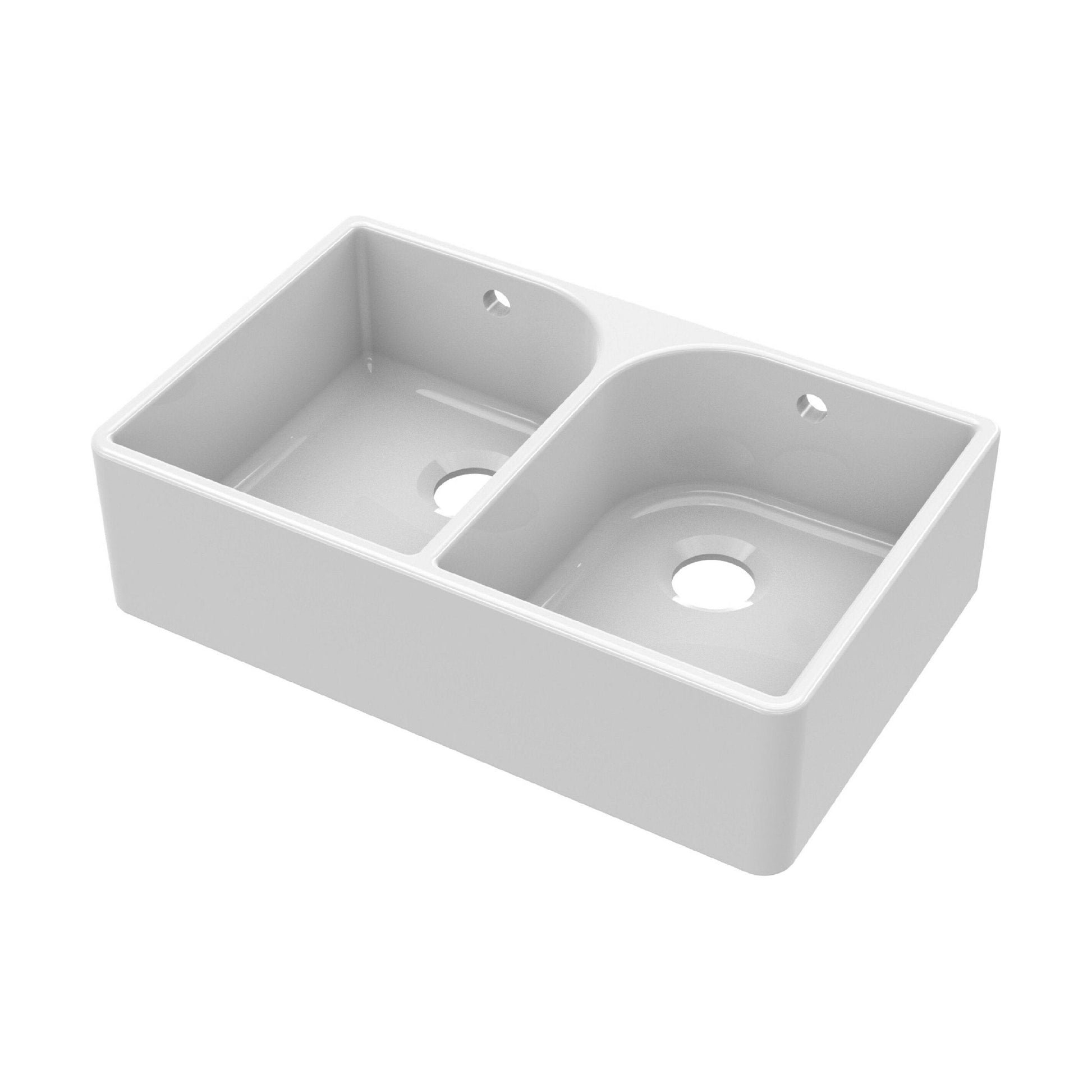 [BKS211] Double Bowl Butler Sink with Overflow - Choice of Tap and Waste - 795mm - Cutout