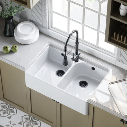 [BKS211] Double Bowl Butler Sink with Overflow - Choice of Tap and Waste - 795mm - Lifestyle 2